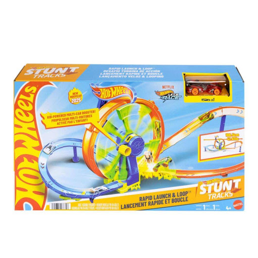 Hot Wheels Action Pista Desafío Turbina De Acción Hot Wheels  x 1 Ofrece una experiencia emocionante con su turbina giratoria que desafía a los vehículos a atravesarla. Este set cuenta con zonas de impacto, rampas y una estructura resistente diseñada para aventuras 