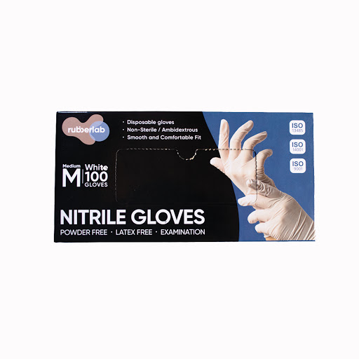 Guantes De Nitrilo Inverfarma Talla M Blanco x 100 und