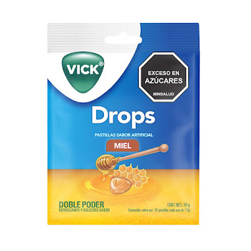 Pastillas Vick Drops Sabor Miel Refresca P&G Sobres x 20 und  