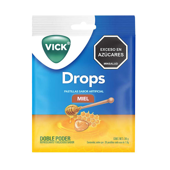 Pastillas Vick Drops Sabor Miel Refresca P&G Sobres x 20 und  