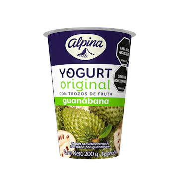 Yogurt Alpina Original Trozos De Fruta Guanábana x 200 gr  
