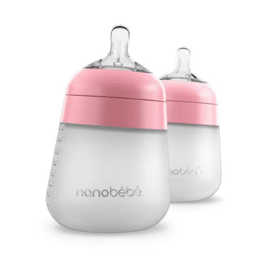 Biberón de silicona flexy 9 oz | Rosado X2 Nanobébé Caja x 2 El biberón Flexy es anticólico gracias a su avanzada tetina de silicona con triple ventilación.La silicona ultrasuave, similar a la del pecho, facilita más que nunca la transición del bebé entre el pe