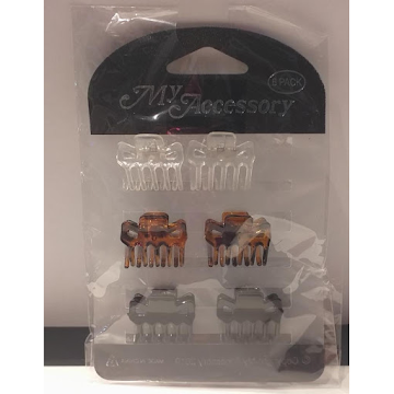 Mini Clip Salon Expert Clear Tortoise Black x 6 und  