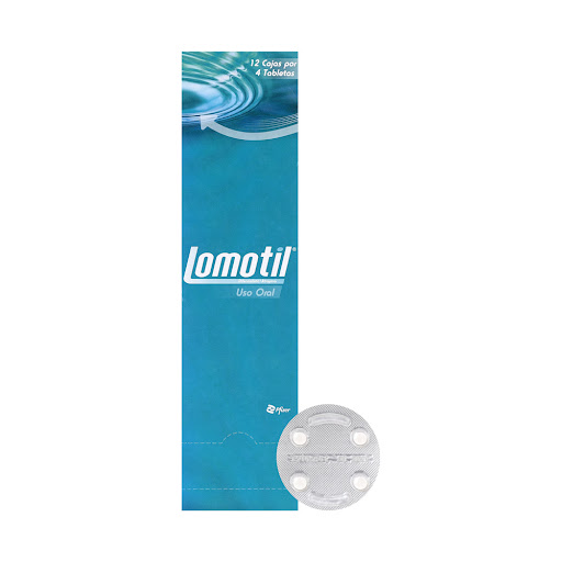 Lomotil Difenoxilato + Atropina 2.5mg/0.025mg Fracción x 4 Tabletas