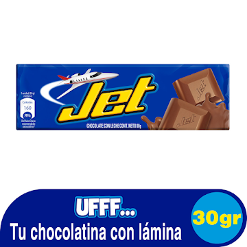 Chocolatina Jet Con Leche x 30 gr  