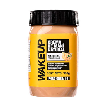 Crema De Maní Sabor Natural Frasco Wake Up x 360 gr  