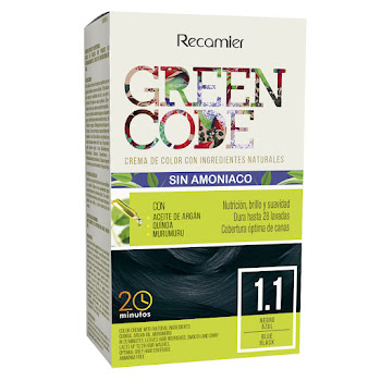 Kit Tinte Recamier Green Code Ingredientes Naturales Negro Azul #1.1 x 1 und  