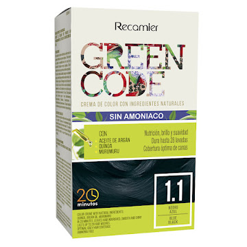 Kit Tinte Recamier Green Code Ingredientes Naturales Negro Azul #1.1 x 1 und  