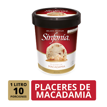 Helado Sinfonia   Premium Placeres De Macadamia X1l.                     