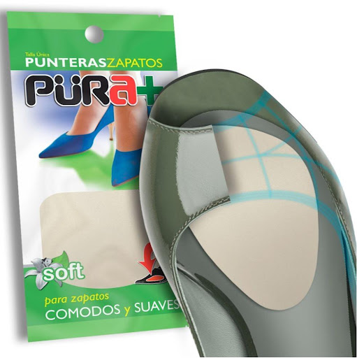 Plantillas Puntera Latex Pura+ Empaque tipo bolsa con 1 par de punteras. x 2 