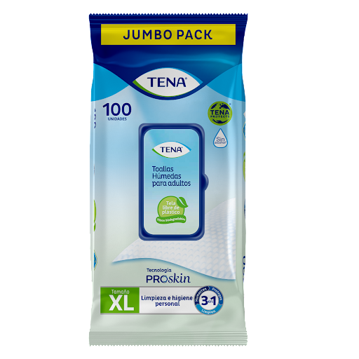 Toallas Húmedas Tena 3 en 1 Paquete x 100 und