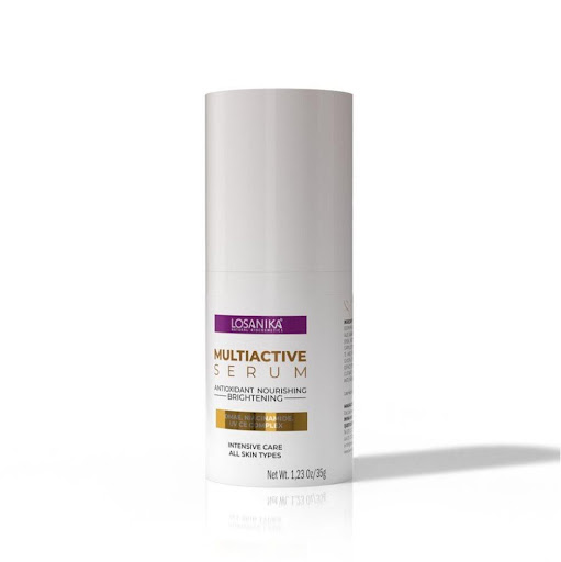 Sérum Facial Multiactive Serum LOSANIKA 35g x 1 Sérum facial pro-age que ayuda a reafirmar, iluminar y proteger. Con DMAE, niacinamida, aminoácidos y antioxidantes, mejora la elasticidad y ayuda a suavizar líneas finas, unificando el tono. Aporta h
