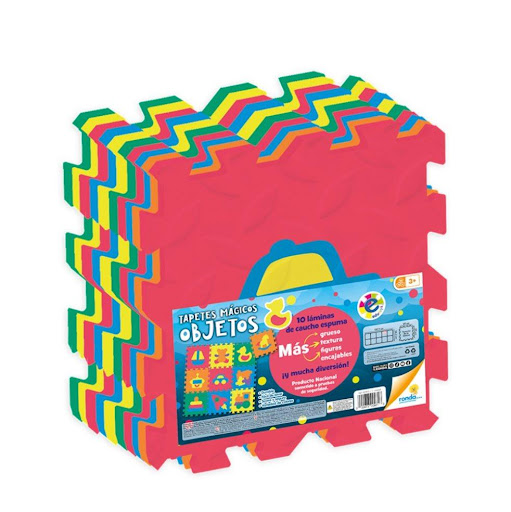 Juegos de Mesa Tapetes Mágicos Objetos Ronda Ronda Caja x 1 Elemento decorativo en caucho espuma, especial para decorar, jugar y proteger a los niños mientras estimulan la percepción de figura y fondo.Suave y seguro (Tapete armado de 83,5 cm x 83,5 cm)