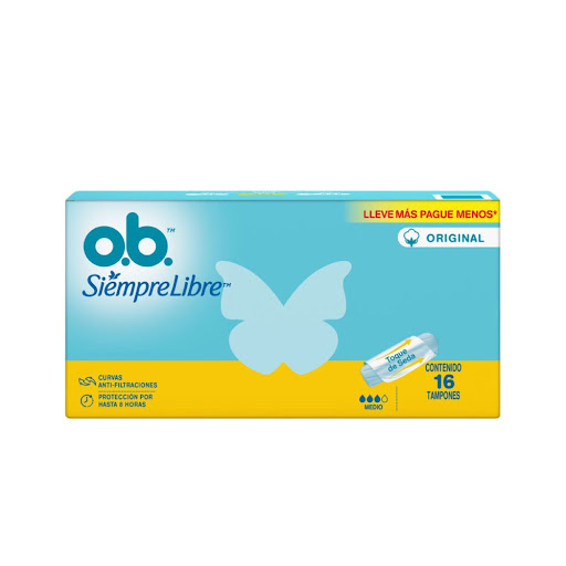 Tampones O.B Medio Super Absorbentes Caja x 16 und
