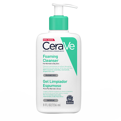 Gel Limpiador Espumoso   Cerave  Para Piel Normal A Grasa x 236 ml