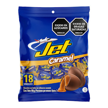 Chocolatina Jet Caramel Bolsa x 18 und  