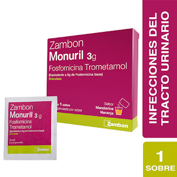 Monuril 3G. Sobre Caja x1Sob. Zambon Fosfomicina Trometamol             