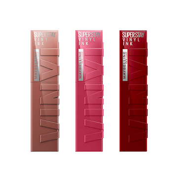 Combo Maybelline New York Labiales Vinyl Ink Cheeky + Coy + Lippy  