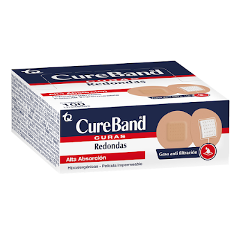 Cura Cure Band Medical Redondas x 100 und  