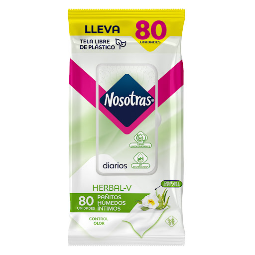Pañitos Íntimos Nosotras Herbal Paquete x 80 und