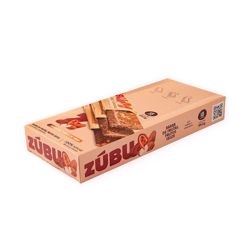  BARRA DE FRUTAS, FRUTOS SECOS CON DATILES Y ALMENDRAS ZUBU CAJA x 18 Barra 100% natural de dátiles y almendras (30g), sin azúcares añadidos ni aditivos. Energía limpia y deliciosa para tu snack diario, antes o después de entrenar, en la oficina o en movimiento.