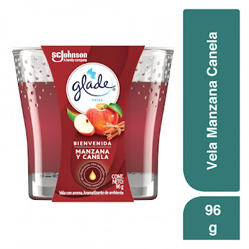 Vela Aromatizante Glade Manzana Canela Frasco x 96 gr  