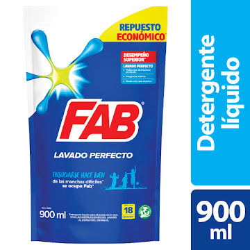 Detergente FAB Líquido Regular Doypack x 900 ml  