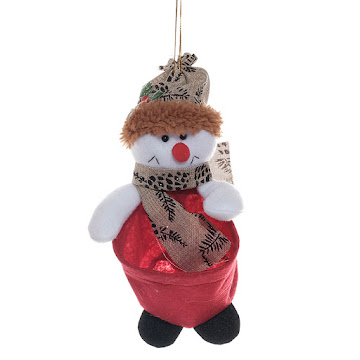 Canasta Navideña Mays   Hombre de Nieve 14x6cm x 1 und 