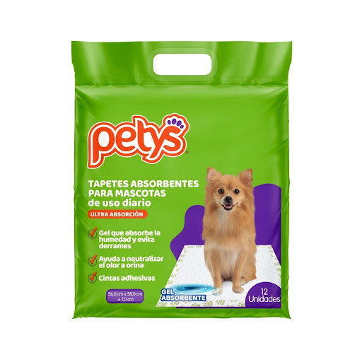 Tapetes Absorbentes Para Mascotas Petys Medianos Bolsa x 12 Und