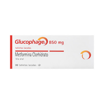 Glucophage Metformina Clorhidrato 850 mg Merck Caja x 30 Tabletas  