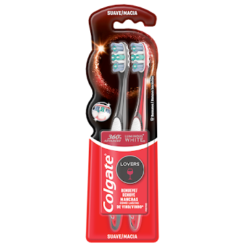 Cepillo de Dientes Colgate Luminous White Lovers Cafe-Vino Caja x 2 und  