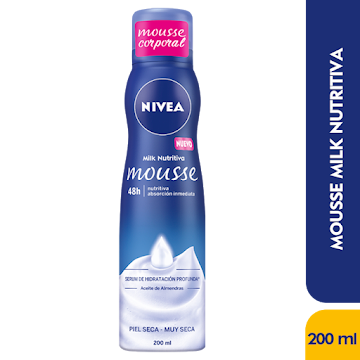 Crema Nutritiva Mousse Piel Muy Seca Nivea Milk x 200 ml  