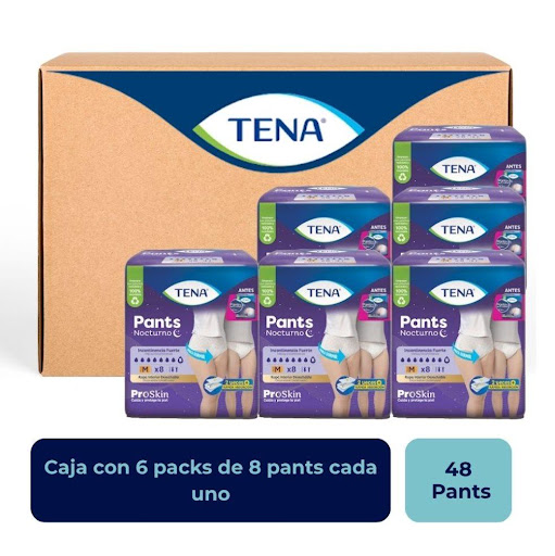 Tena Pants Nocturno Talla M x 8 und.  Tena Caja x 6 Ropa Interior Absorbente Tena Pants Nocturno M Paquete X 8 Und