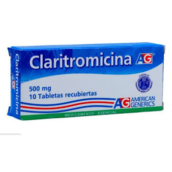 Claritromicina 500 mg AG Caja x 10 Tabletas  