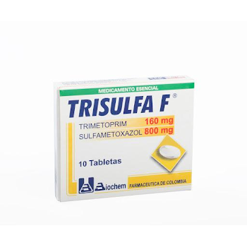 **Trisulfa F 160/800mg Caja x 10 Tabletas Biochem Trimetoprim Sulfametoxazol  