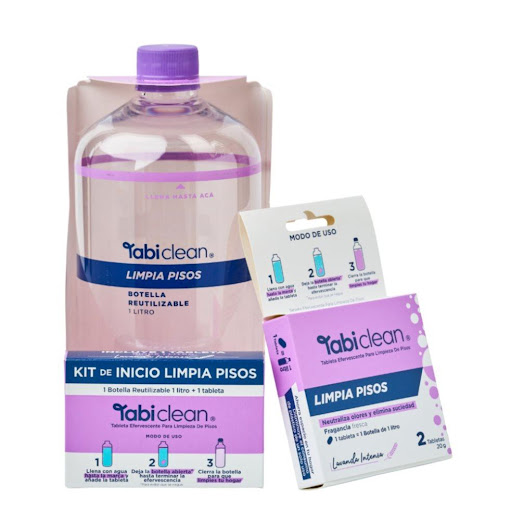 RINDE 3 LITROS. Combo Limpia Pisos TABI CLEAN TABI CLEAN COLOMBIA Contiene 1 kit de inicio Limpia pisos + 1 caja repuestos. Un total de 3 tabletas equivalentes a 3 litros x 1 undefined