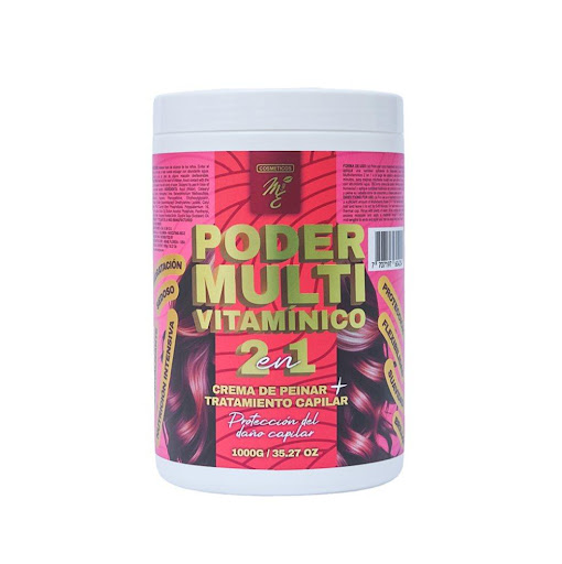 Tratamiento MYE, PODER MULTIVITAMINICO 2 EN 1, X 1.000 G, X Cosméticos MyE Pote x 1 Cuidado Capilar 2en1,tratamiento capilar y crema para peinar en un solo producto, formulado para devolverle al cabello su vitalidad, brillo y resistencia natural. Gracias a su complejo multivitamínico