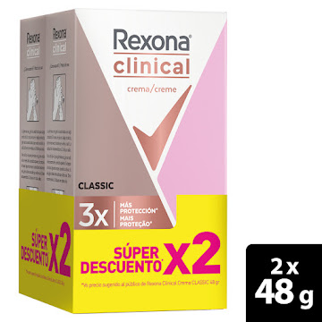 Desodorante Rexona Clinical Women 48 gr x 2 und  