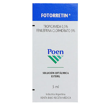 **Fotorretin 0.5/5% Sol. Oft. Frasco x5ml. POEN Tropicamida Fenilefrina   