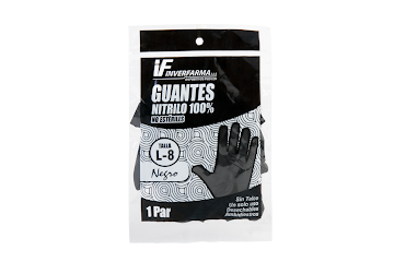  Guante Nitrilo Inverfarma Negro Talla L x2und   