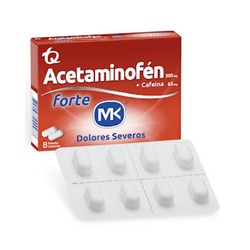 **Acetaminofén FORTE MK 500mg Cafeína 65mg Tabletas Caj. x10Tab.           