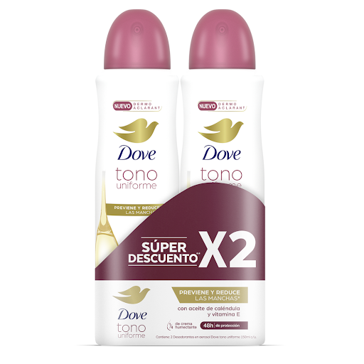 Desodorante Mujer Dove Aerosol Dermo Aclarant 150 ml Pack x 2 und