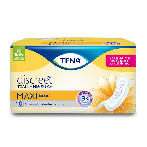 Toallas Higiénicas Tena Discreet Maxi Paquete x 10 und