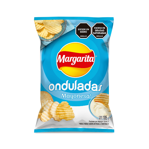 Pasabocas Margarita Papas Fritas Onduladas Mayonesa x 105 gr