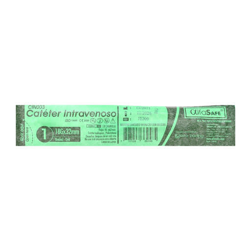 Catéter Intravenoso Alfa Safe 18G x 1 1/4 32mm x 1 und