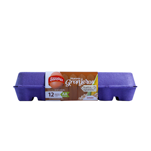 Huevos San Pio AA Granjeros Estuche x 12 und