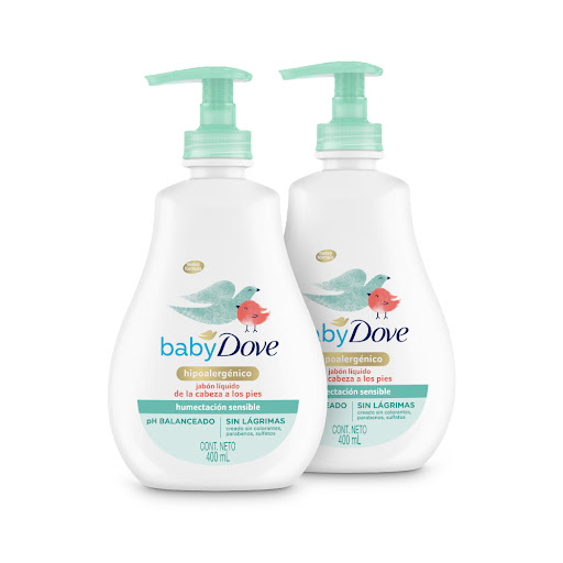 Combo Jabón Liquido de Bebe Dove Baby Humectación Sensible 2x 400 ml 