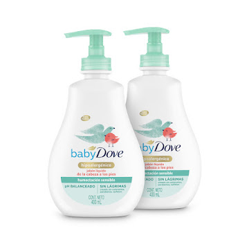 Combo Jabón Liquido de   Bebe Dove Baby Humectación Sensible 2x 400 ml 