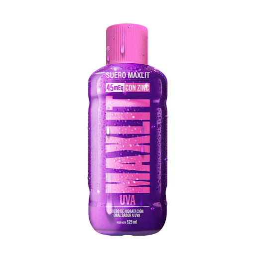 Suero de Hidratación Maxlit 45meq Sabor Uva Frasco x 625 ml