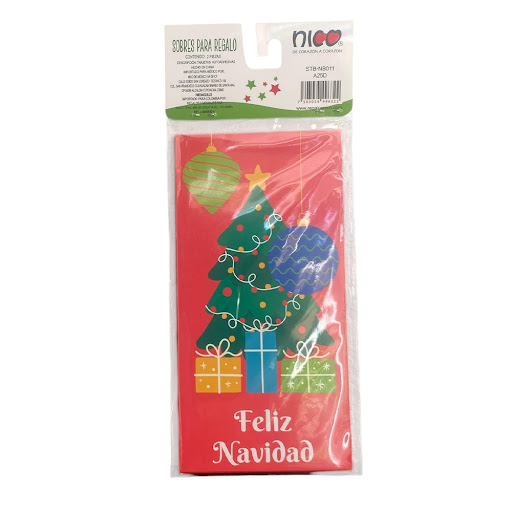Tarjeta Regalo Nico Sobre Billete Navidad Surtida x 2 und